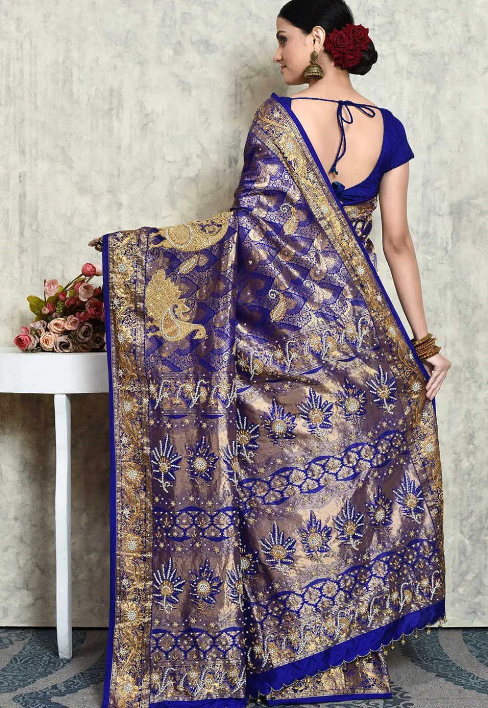 Kanchipuram Silk Saree in Blue