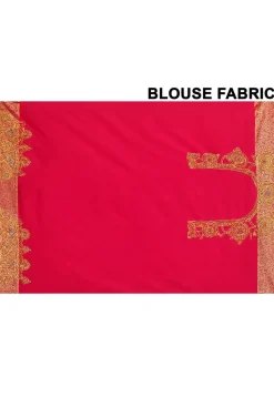Kanchipuram Silk Saree in Coral Red