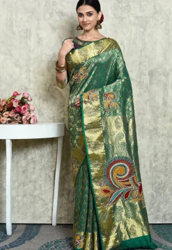 Kanchipuram Silk Saree in Green