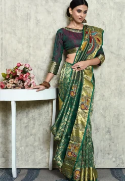 Kanchipuram Silk Saree in Green
