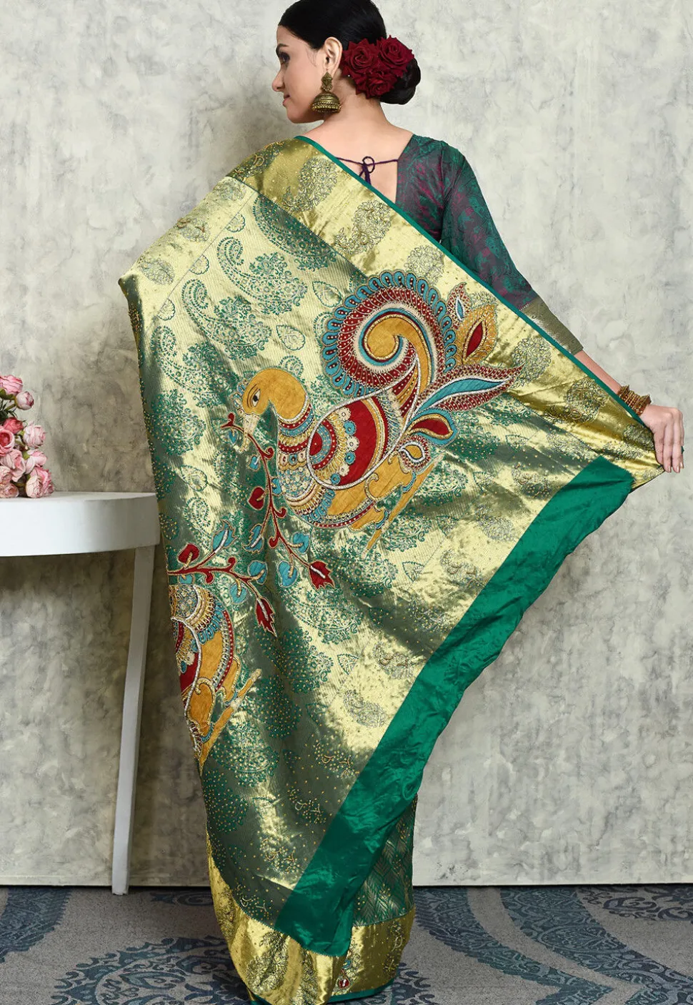 Kanchipuram Silk Saree in Green