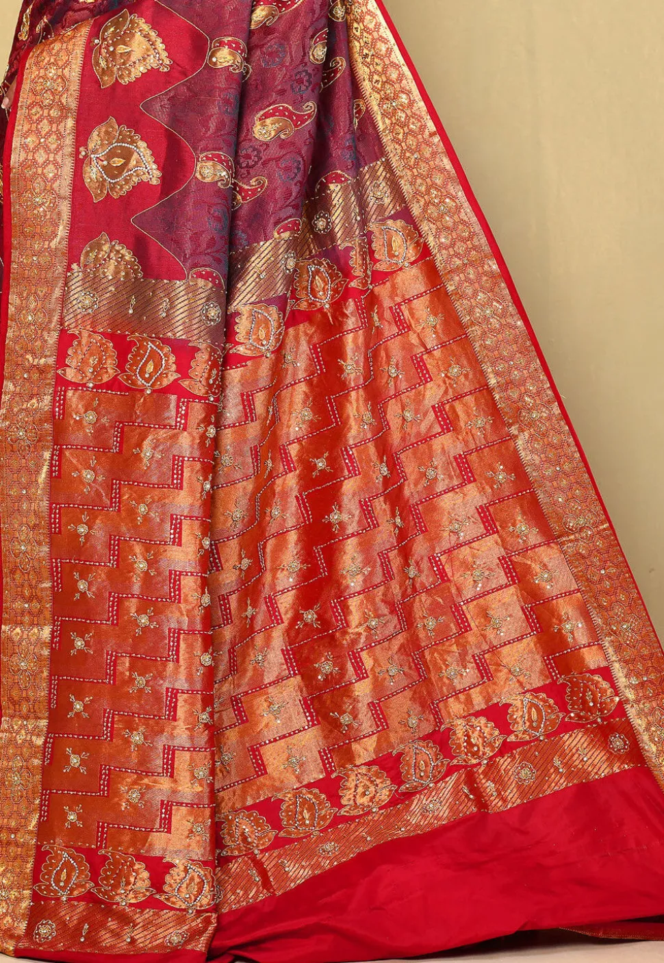 Kanchipuram Silk Saree in Wine