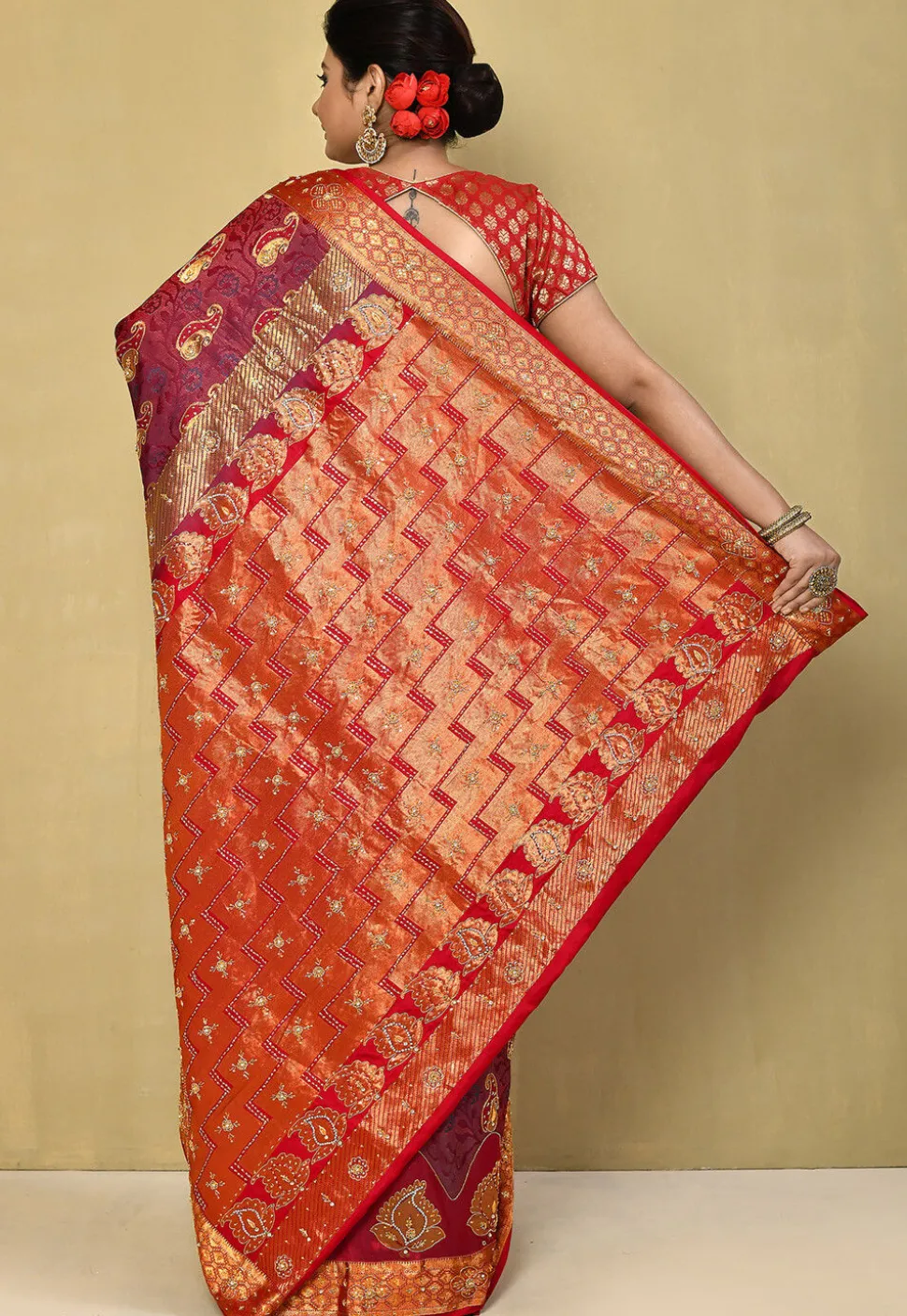 Kanchipuram Silk Saree in Wine