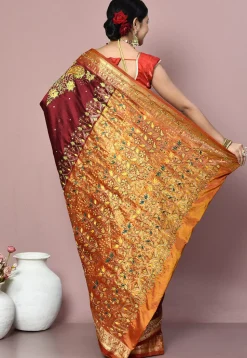 Kanchipuram Silk Saree in Maroon