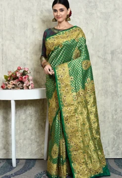 Kanchipuram Silk Saree in Green