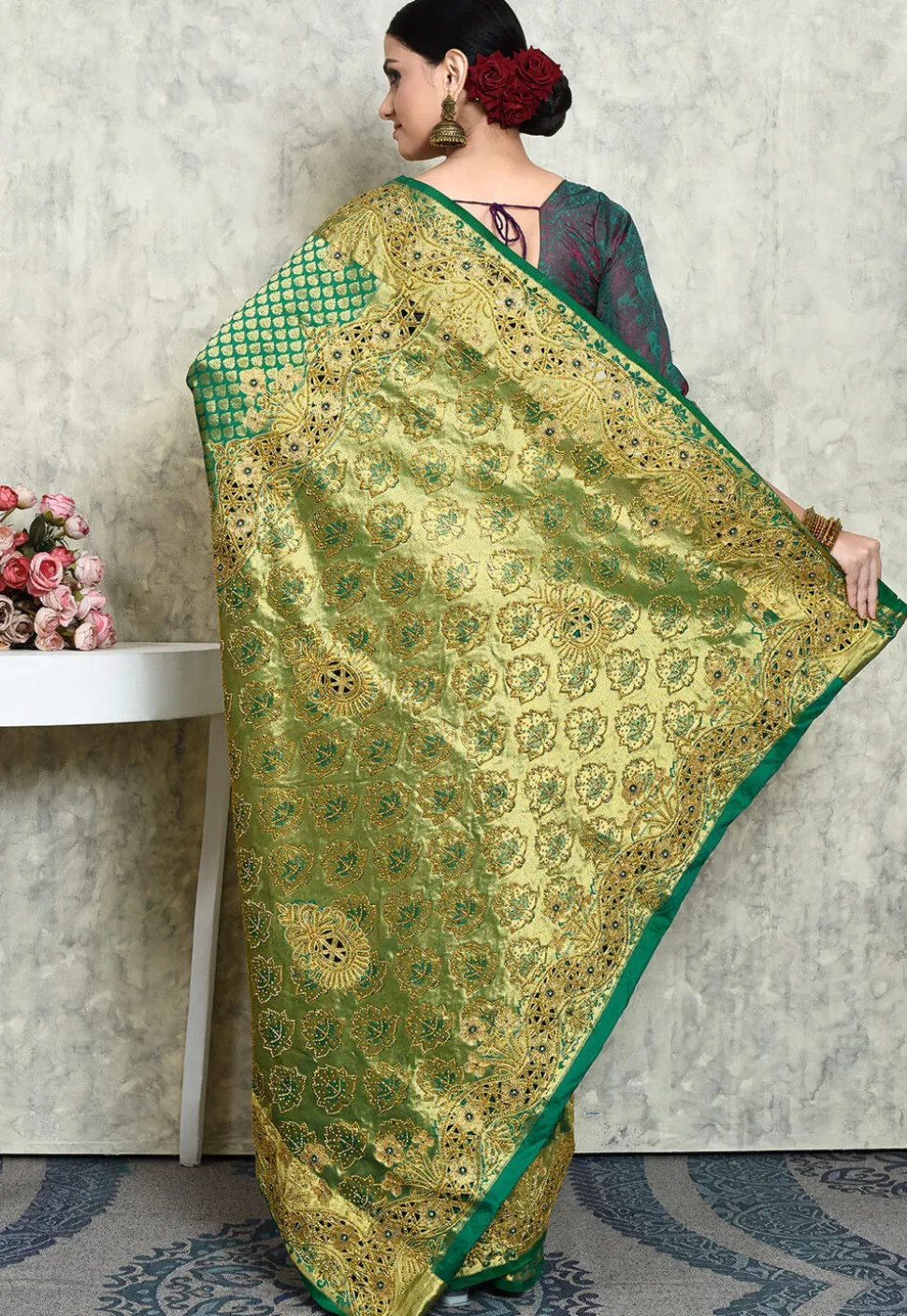Kanchipuram Silk Saree in Green