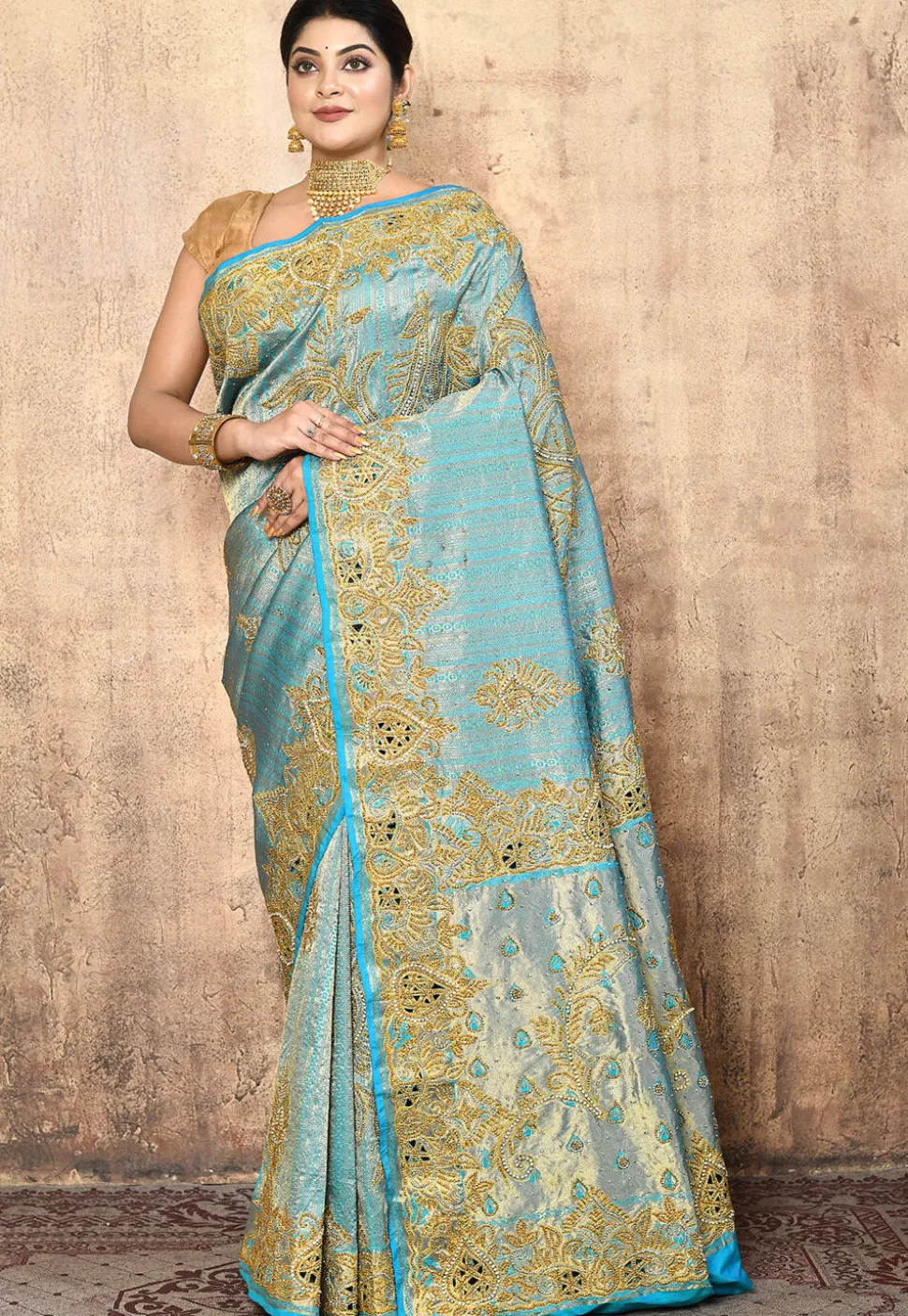 Kanchipuram Silk Saree in Light Blue