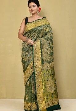 Kanchipuram Silk Saree in Dark Green