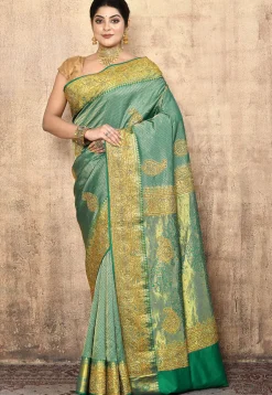Kanchipuram Silk Saree in Sea Green
