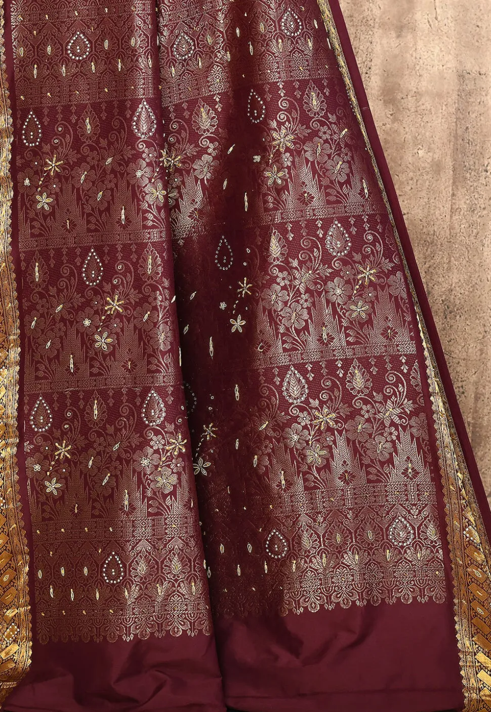 Kanchipuram Silk Saree in Maroon