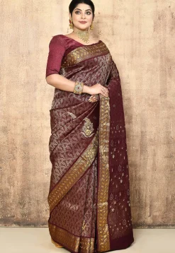 Kanchipuram Silk Saree in Maroon