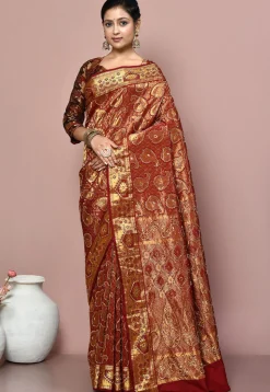 Kanchipuram Silk Saree in Maroon