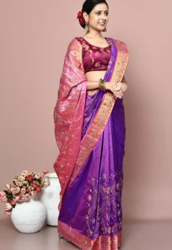 Kanchipuram Silk Saree in Purple
