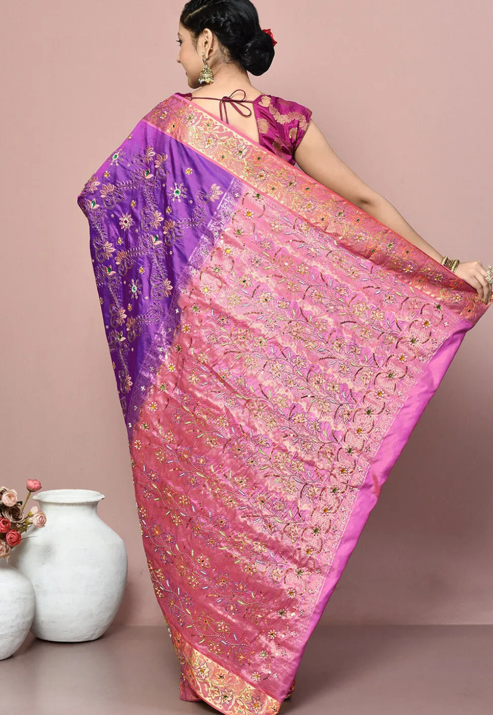 Kanchipuram Silk Saree in Purple