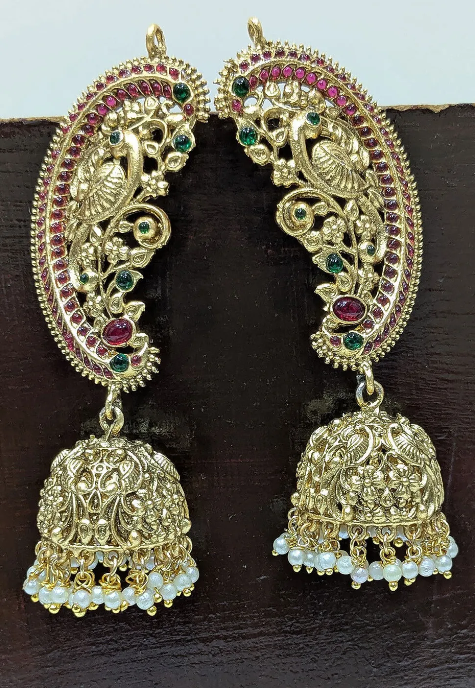 Kemp Stone Studded Jhumka Style Earrings
