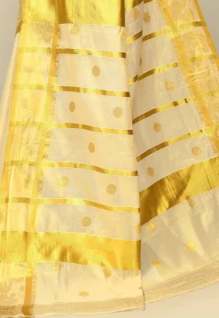 Kerala Kasavu Pure Cotton Saree in Beige