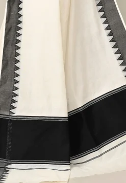 Kerala Kasavu Pure Cotton Saree in Off White