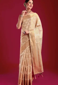 Kerela Kasavu Silk Saree in Cream