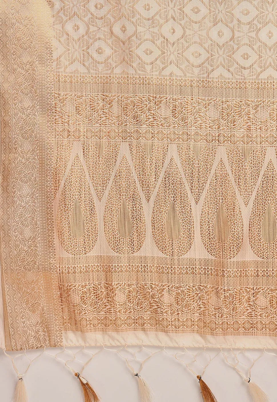 Kerela Kasavu Silk Saree in Cream