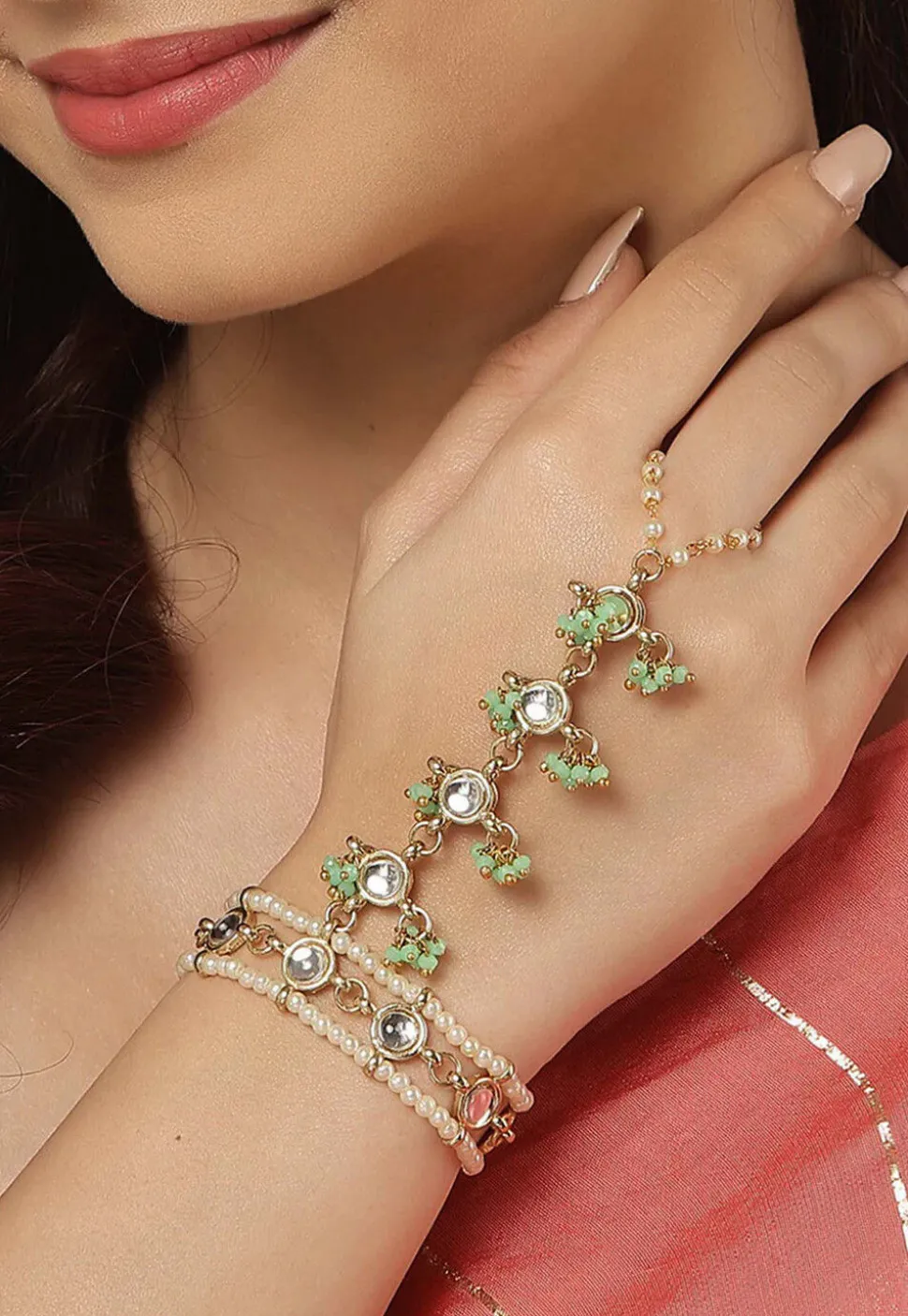 Kundan Adjustable Haath Phool