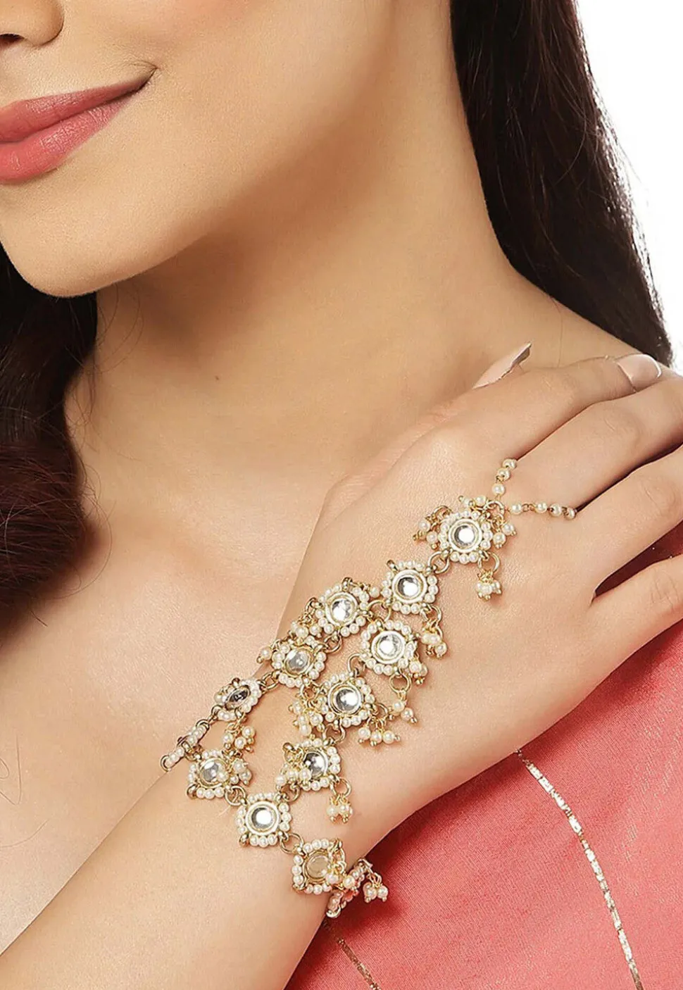 Kundan Adjustable Haath Phool