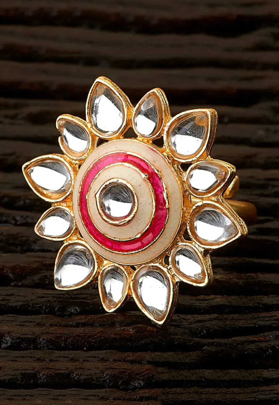 Kundan Adjustable Ring