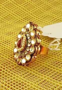 Kundan Adjustable Ring