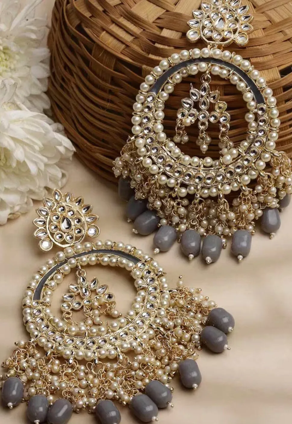 Kundan Chandbali Earrings