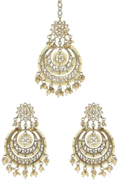 Kundan Chandbali Earrings Set