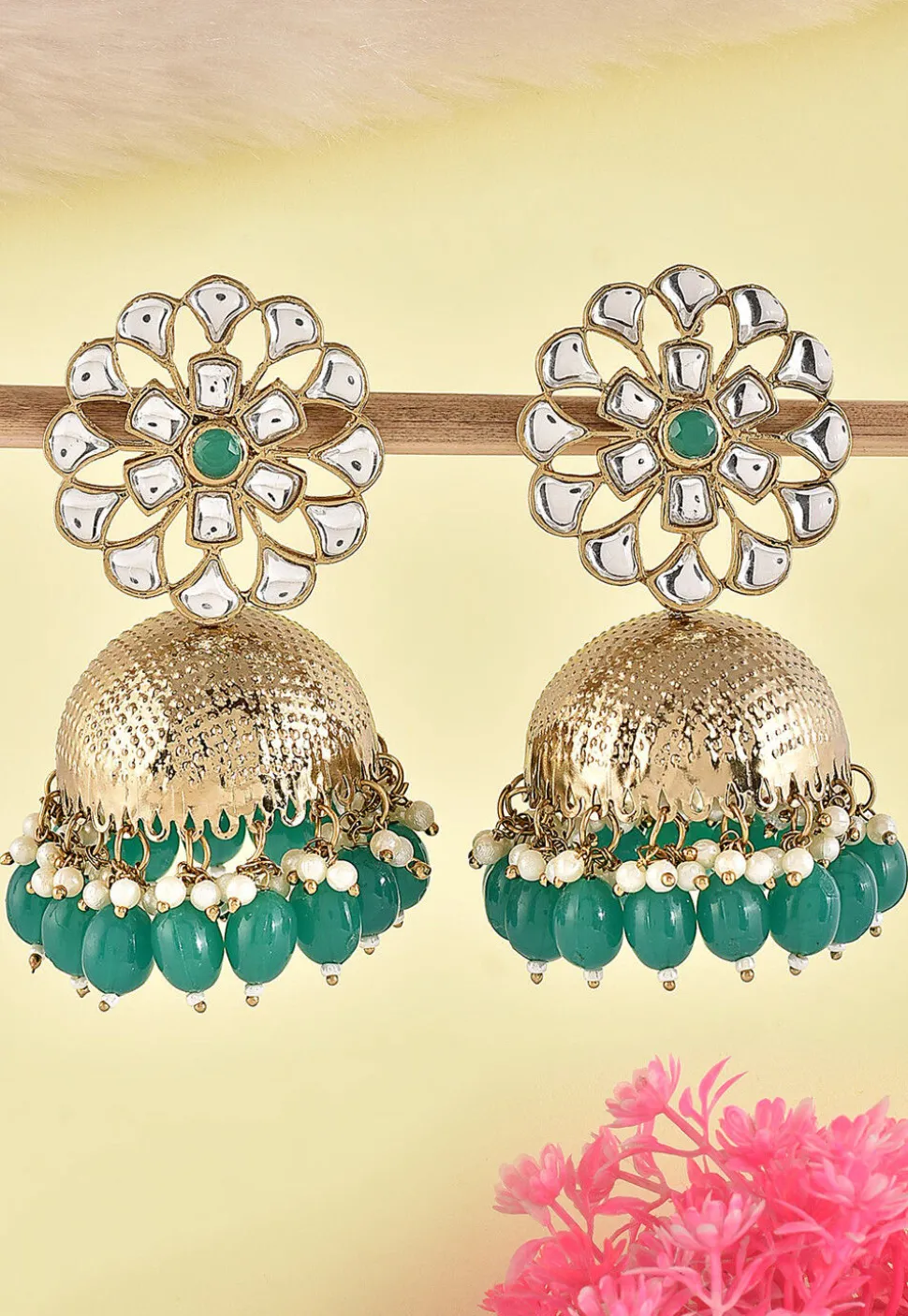 Kundan Jhumka Style Earrings