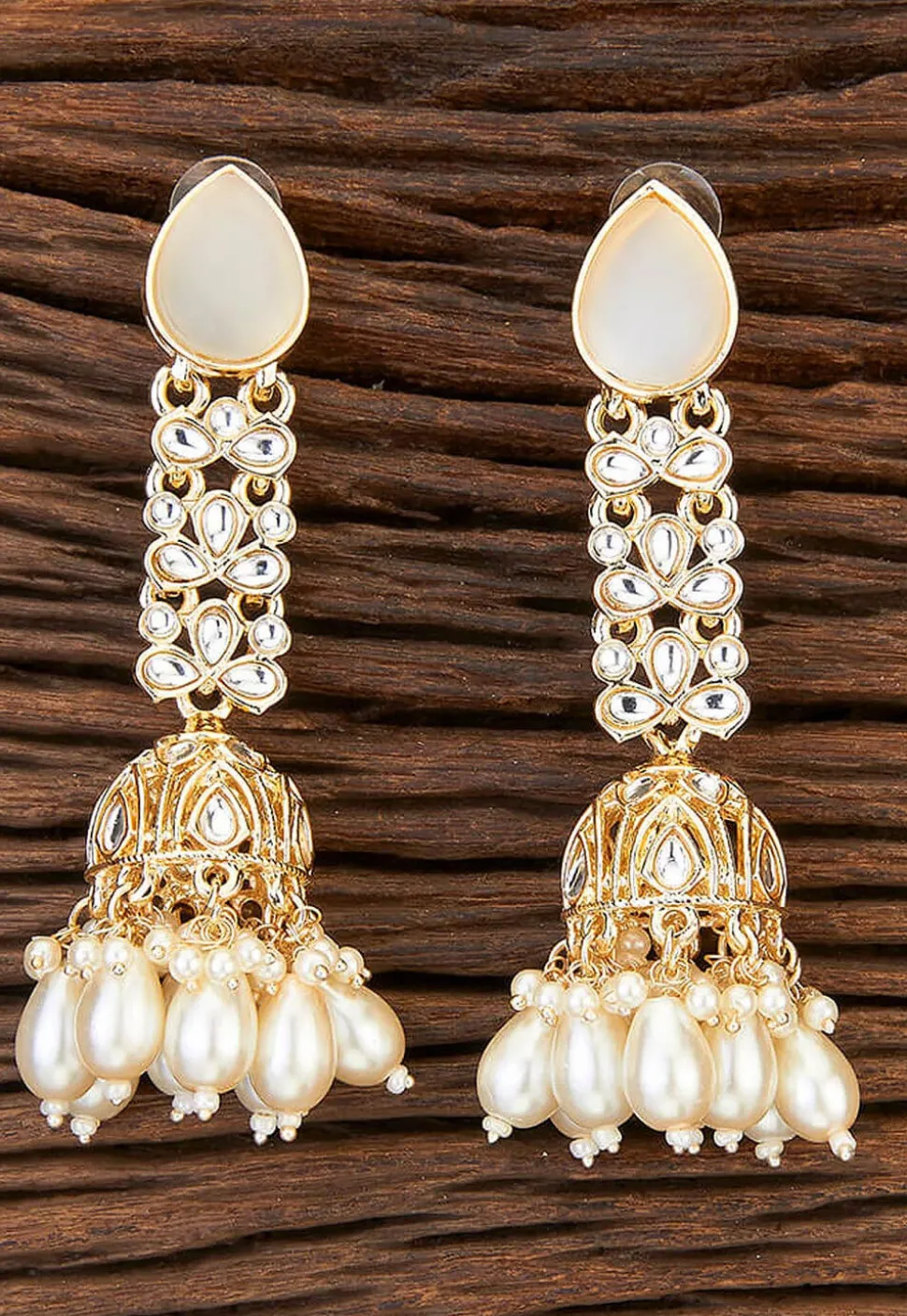 Kundan Jhumka Style Earrings