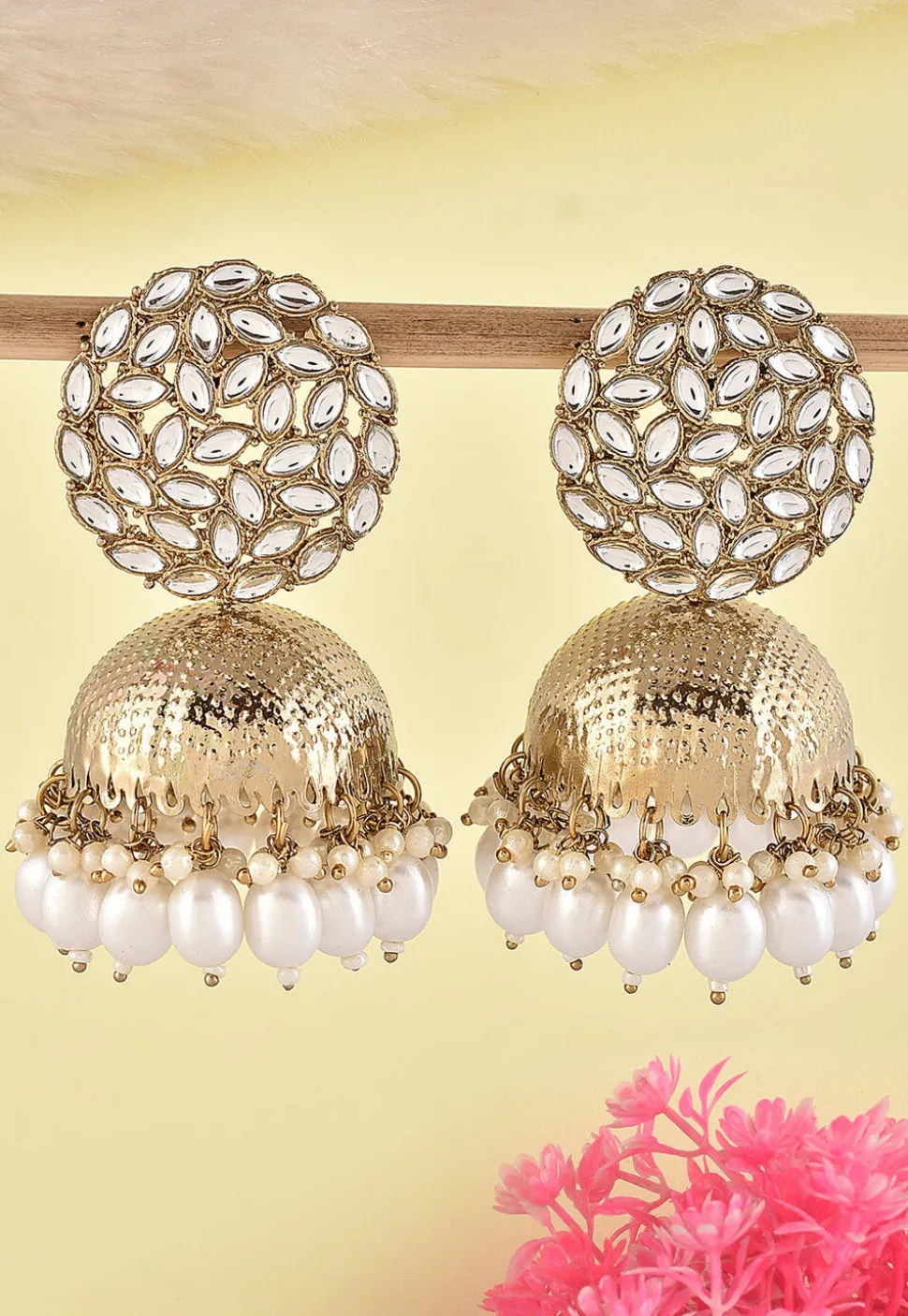 Kundan Jhumka Style Earrings