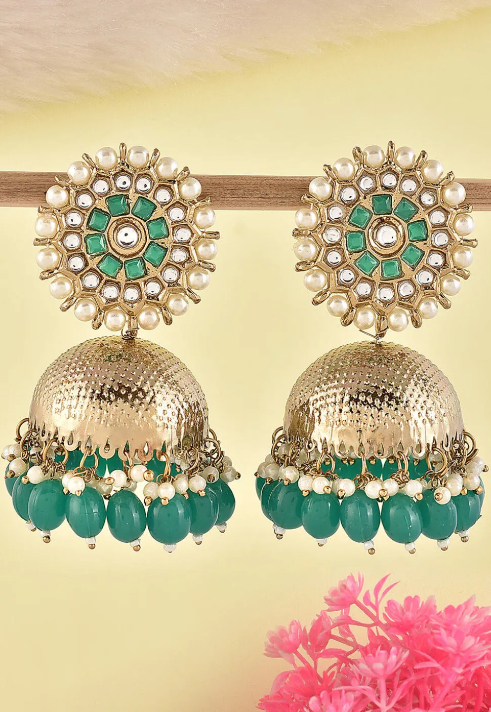 Kundan Jhumka Style Earrings
