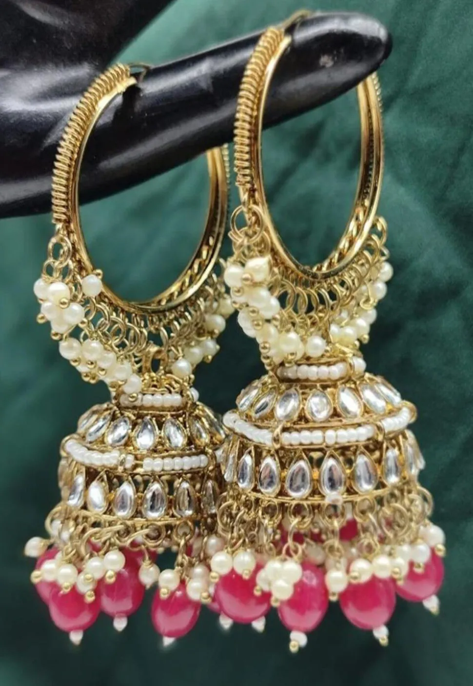 Kundan Jhumka Style Earrings