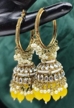 Kundan Jhumka Style Earrings