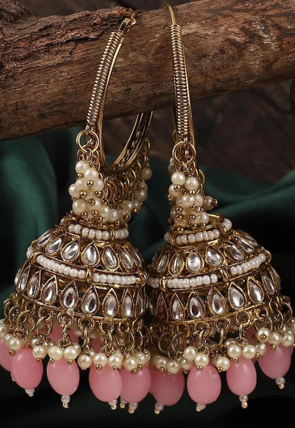 Kundan Jhumka Style Earrings