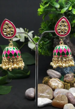 Kundan Jhumka Style Earrings