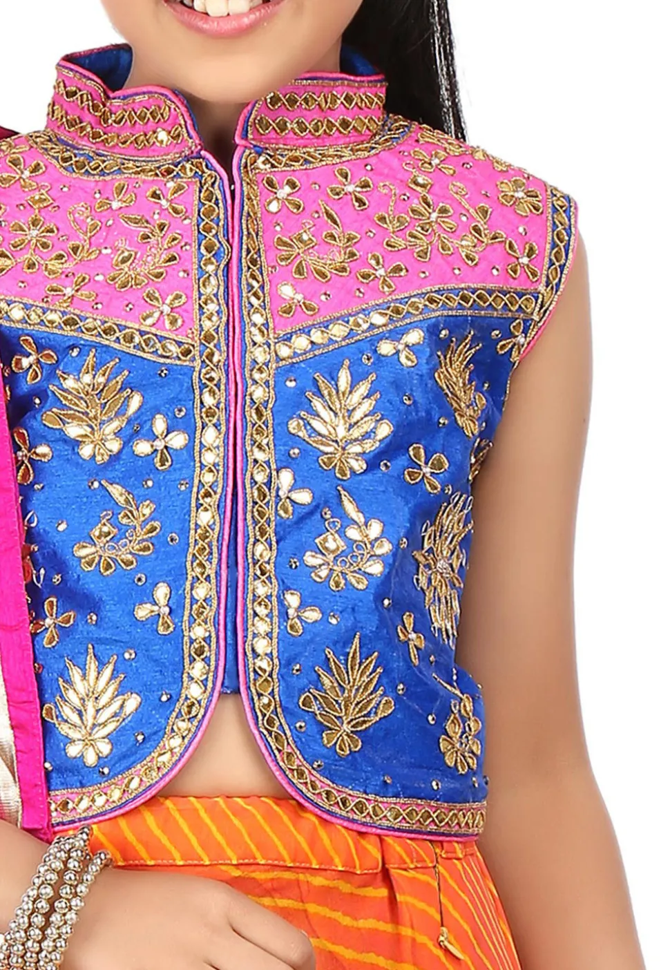 Lehariya Georgette A Line Lehenga in Orange