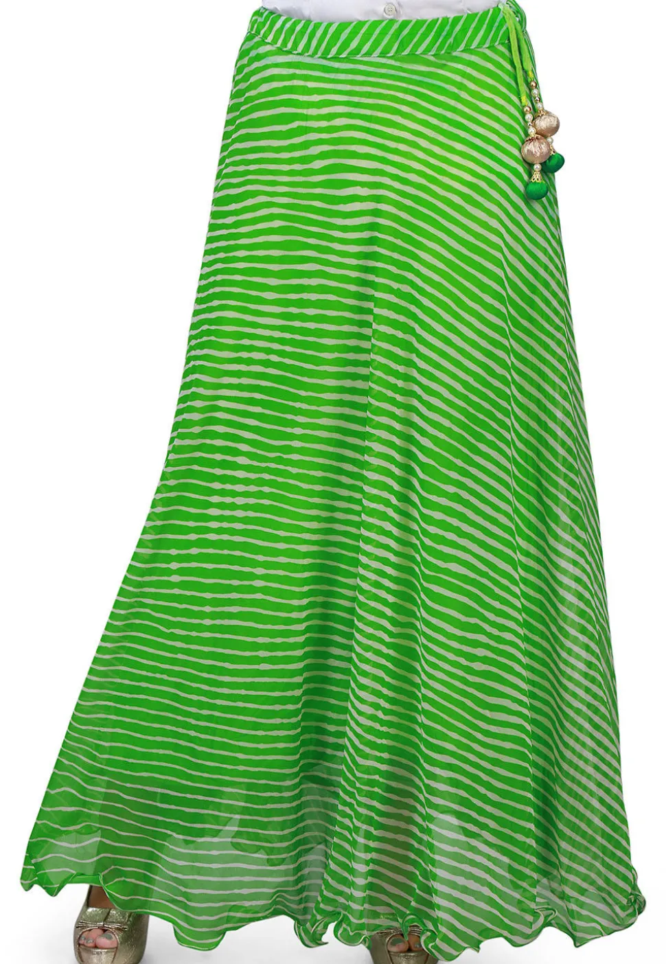 Lehariya Georgette Long Skirt in Green