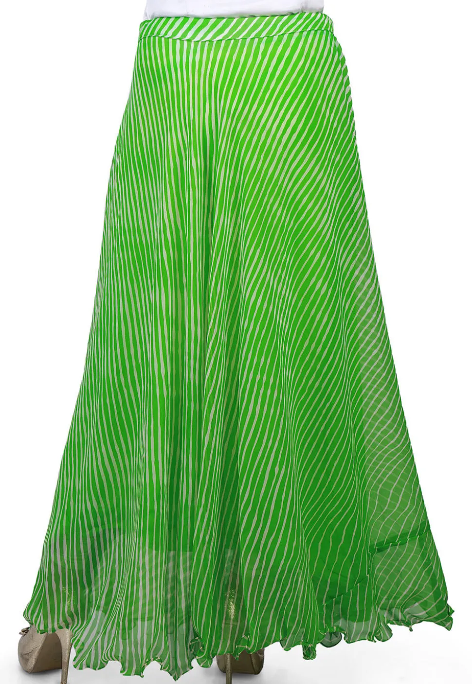 Lehariya Georgette Long Skirt in Green