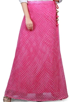 Lehariya Georgette Long Skirt in Pink