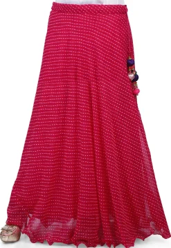 Lehariya Georgette Long Skirt in Pink
