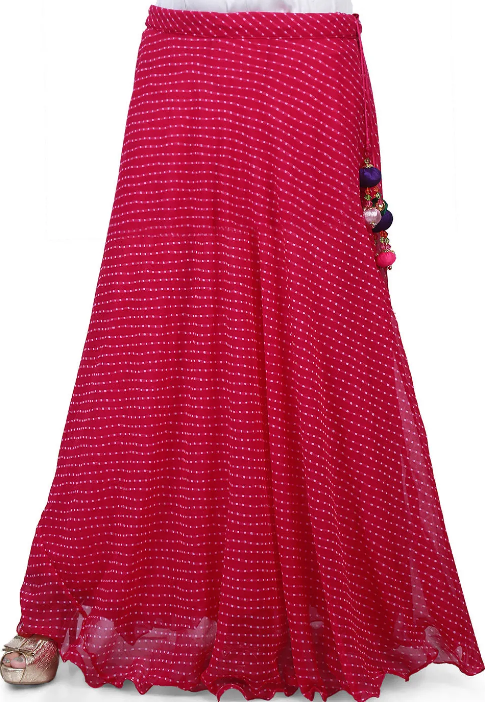 Lehariya Georgette Long Skirt in Pink