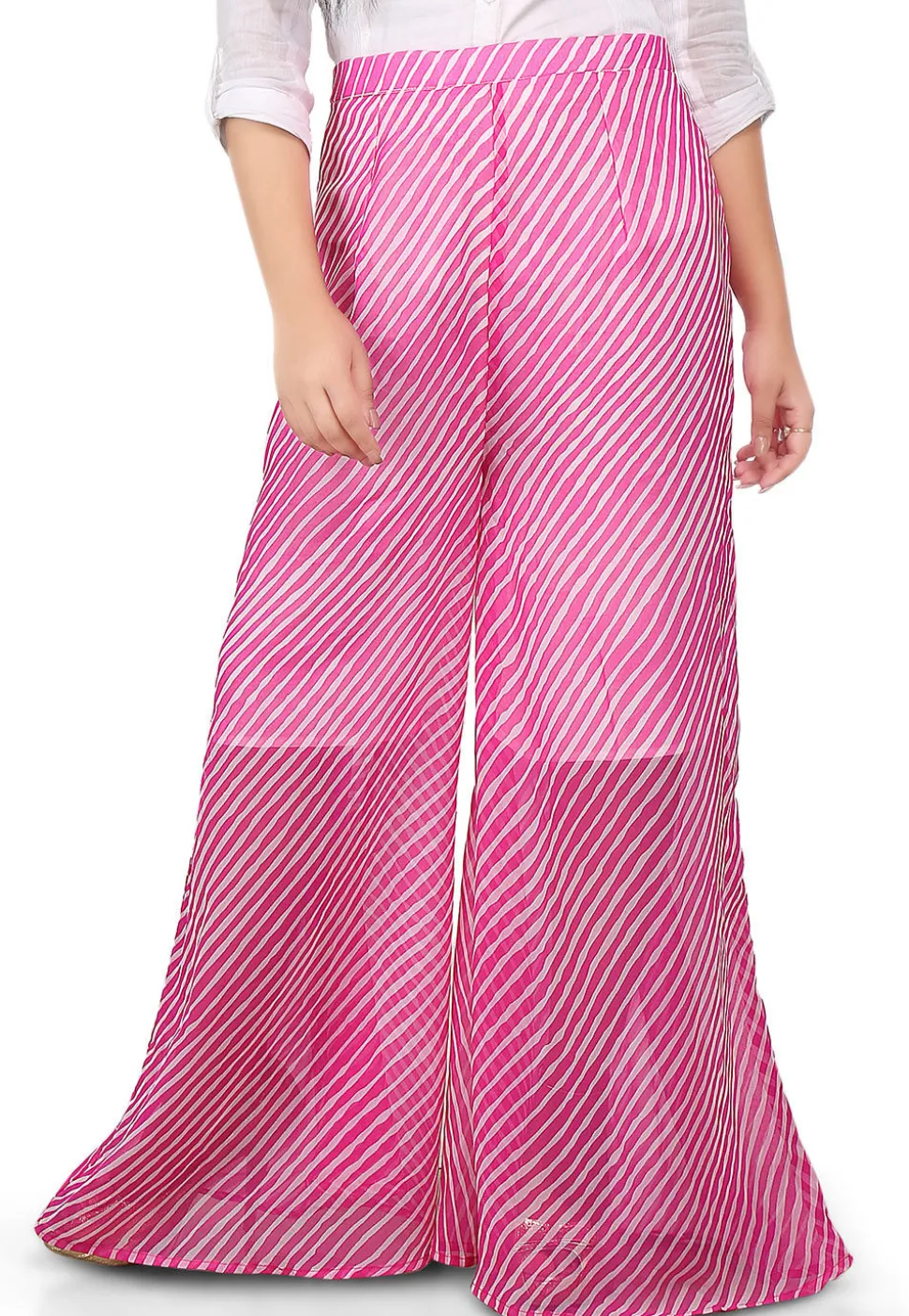 Lehariya Printed Georgette Palazzo in Pink