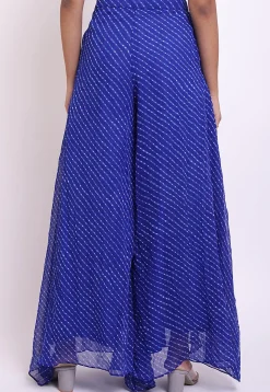 Leheriya Georgette Flared Palazzo in Blue