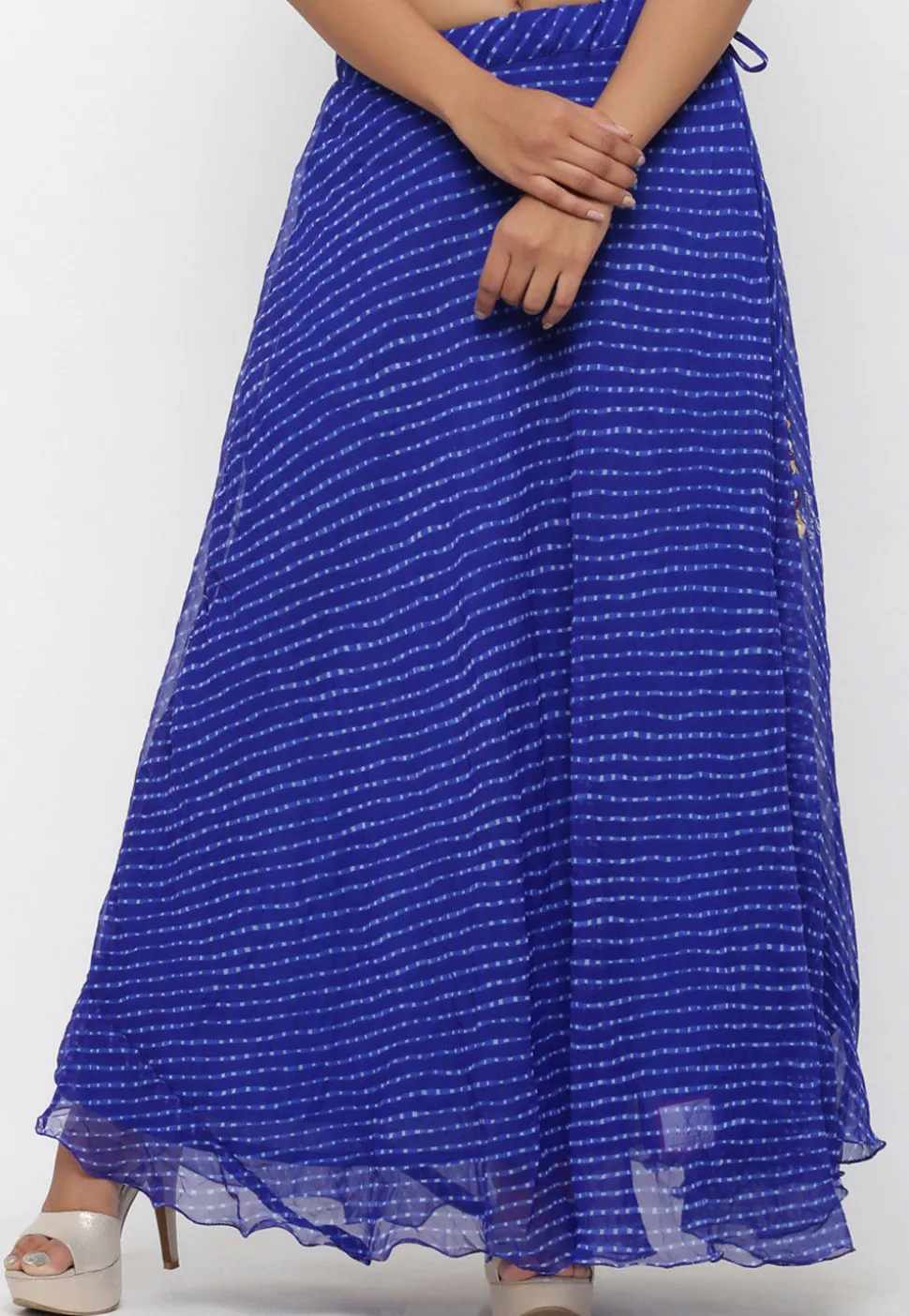Leheriya Georgette Long Skirt in Blue
