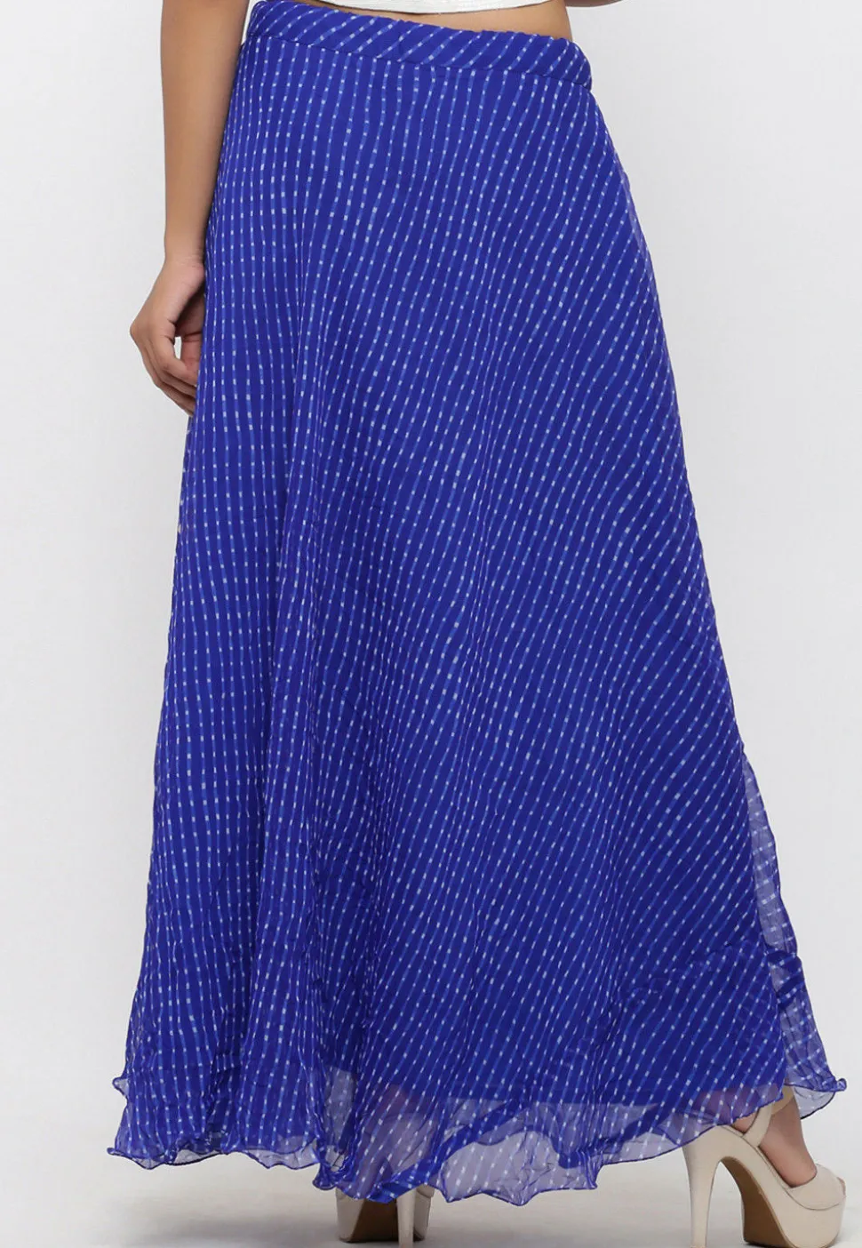 Leheriya Georgette Long Skirt in Blue