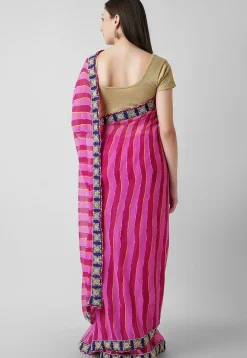 Leheriya Georgette Saree in Pink
