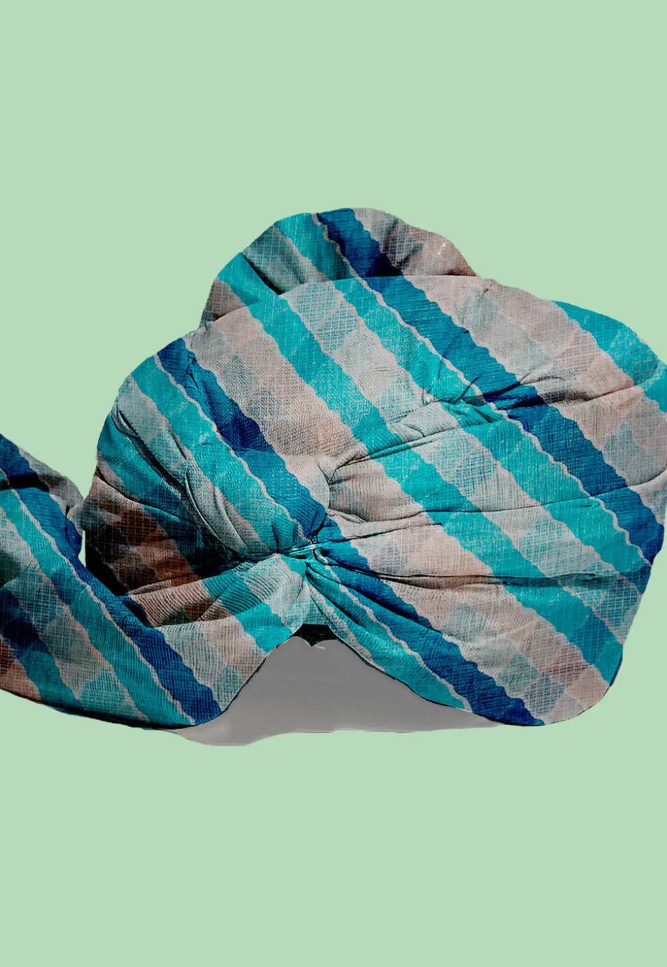 Leheriya Kota Silk Kids Turban in Shaded Blue