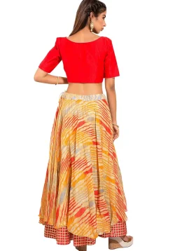 Leheriya Kota Silk Lehenga in Multicolor